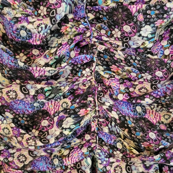 Isabel Marant Milendi Ruched Ruffled Silk-Blend, Women Mini Skirt, Size 6,Violet - Picture 9 of 16